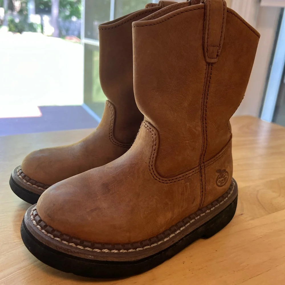 Boys Leather Wellington Georgia Boot Size 11 Youth - Picture 1 of 10